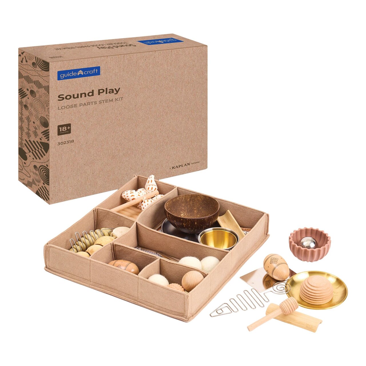 Kaplan Early Learning Company Sound Play: Toddler Loose Parts STEM Kit - 34 Pieces